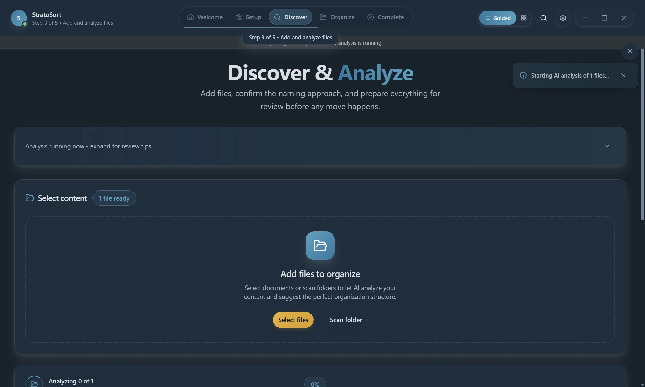 Discover analysis