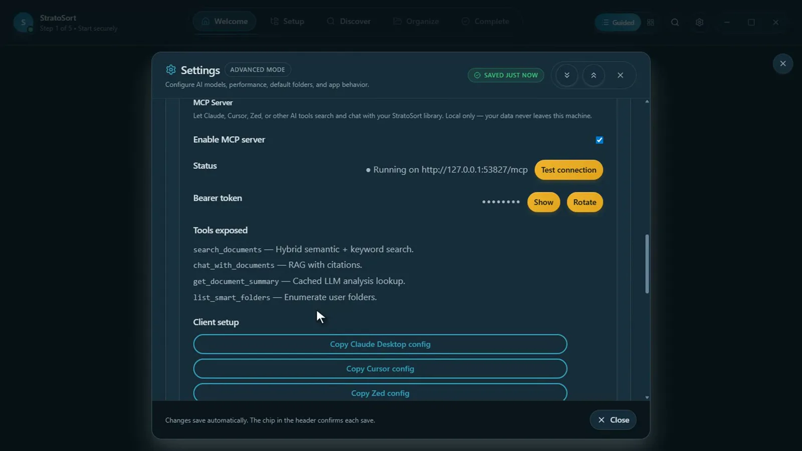 MCP Server settings
