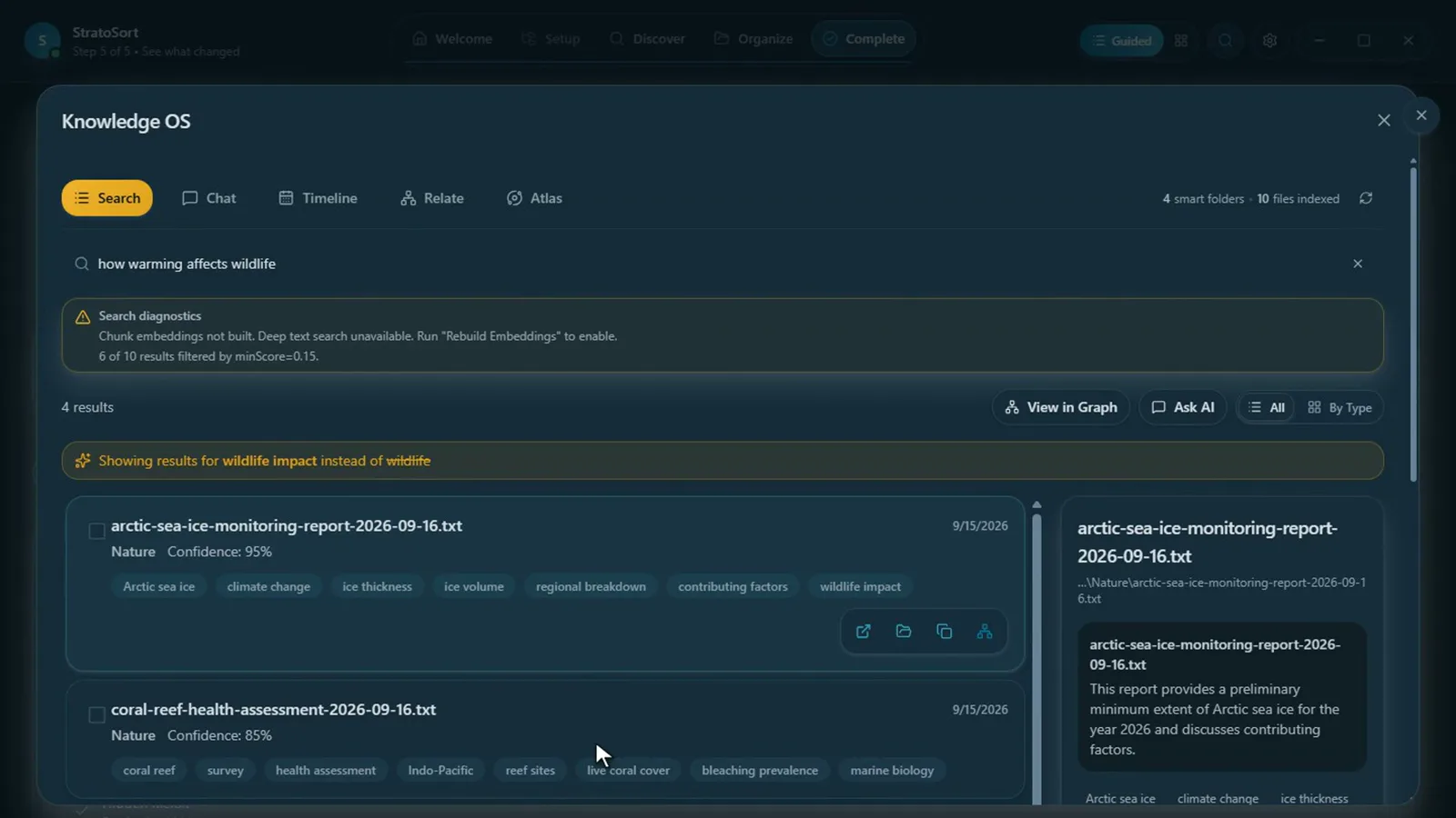 Search results for a plain-language query